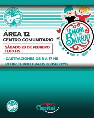 Imagen del carrusel que muestra la noticia o novedad “LA MUNI EN TU BARRIO”: NUEVA CAMPAÑA GRATUITA DE CASTRACIÓN Y VACUNACIÓN ANTIRRÁBICA EN EL ÁREA 12 DE RAWSON