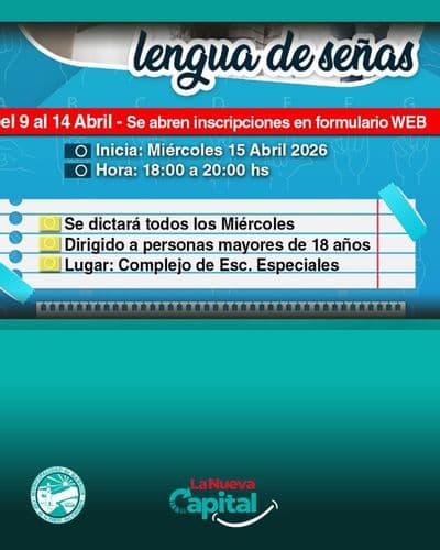 Imagen del carrusel que muestra la noticia o novedad RAWSON MANTIENE ABIERTAS LAS INSCRIPCIONES PARA EL CURSO DE LENGUA DE SEÑAS ‘NUESTRO IDIOMA EN LAS MANOS’