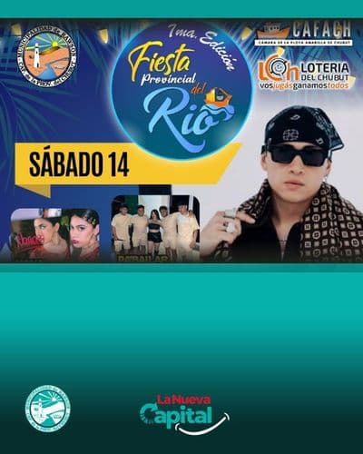 Imagen del carrusel que muestra la noticia o novedad 7° EDICIÓN DE LA FIESTA PROVINCIAL DEL RÍO: RAWSON SE PREPARA PARA UN FIN DE SEMANA CON DESTACADA GRILLA ARTÍSTICA Y CRONOGRAMA DE ACTIVIDADES